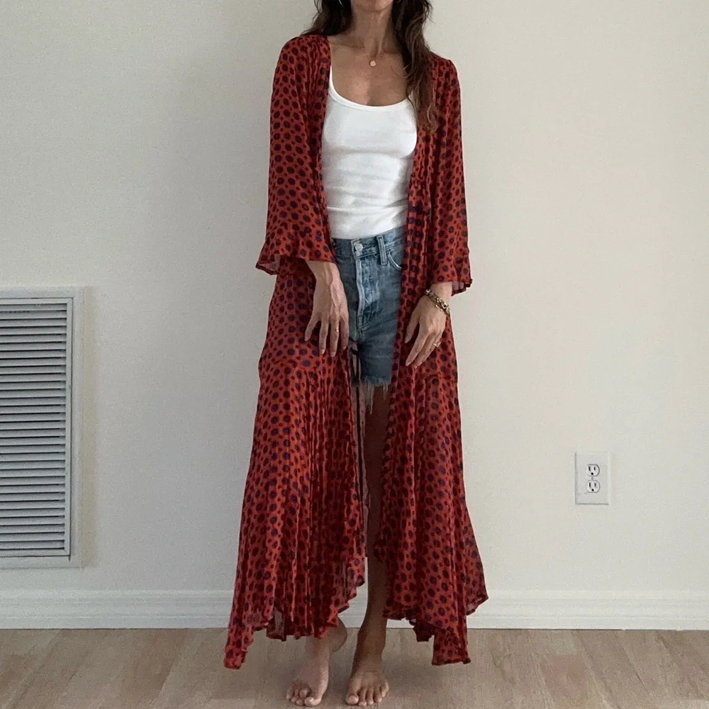 Free People Red and Blue Jacket Dress - Picture 6 of 7